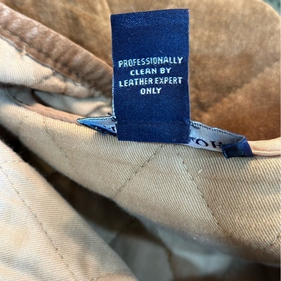 Ann Taylor Y2K Suede Leather Lined Quilted Full Zip Jacket Small - Picture 6 of 6